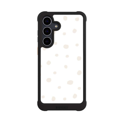 Samsung Galaxy S25 FE NIVOmax Motif à Pois Blanc Marron