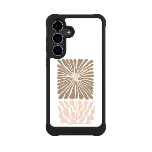 Samsung Galaxy S25 FE NIVOmax Eckige Blume Hellbraun