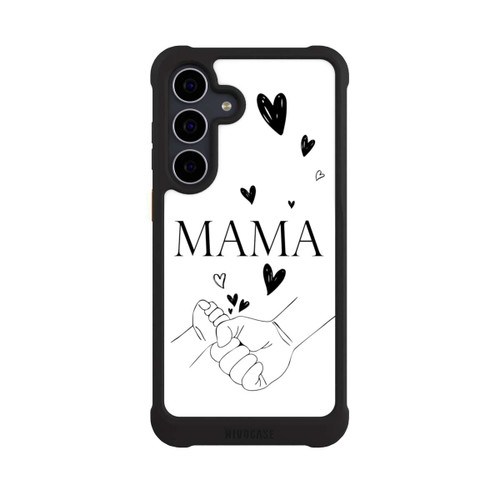 Samsung Galaxy S25 FE NIVOmax Muttertag Line Art Hände Schwarz Weiß