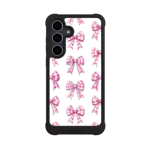 Samsung Galaxy S25 FE NIVOmax Pink Gingham Hearts and Bows with AI
