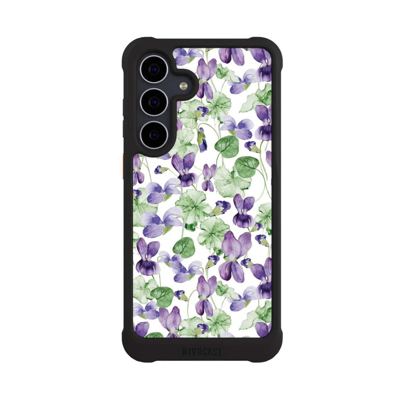 Galaxy S25 FE NIVOmax Purple Wildflowers Pattern Watercolor