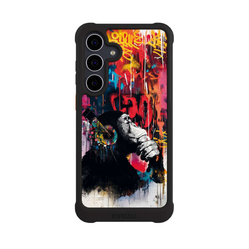 Samsung Galaxy S25 FE NIVOmax Affe Stereo Kopfhörer Graffiti Street Art Blau