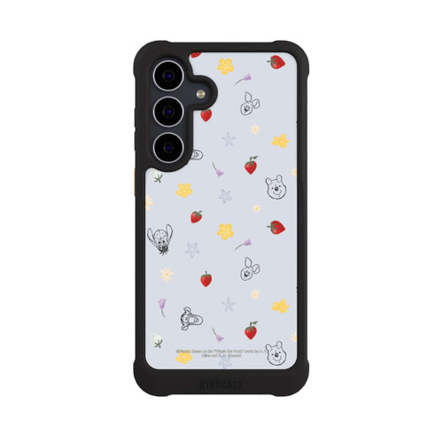 Samsung Galaxy S25 FE NIVOmax Winnie Puuh und Freunde Erdbeer Muster Blau