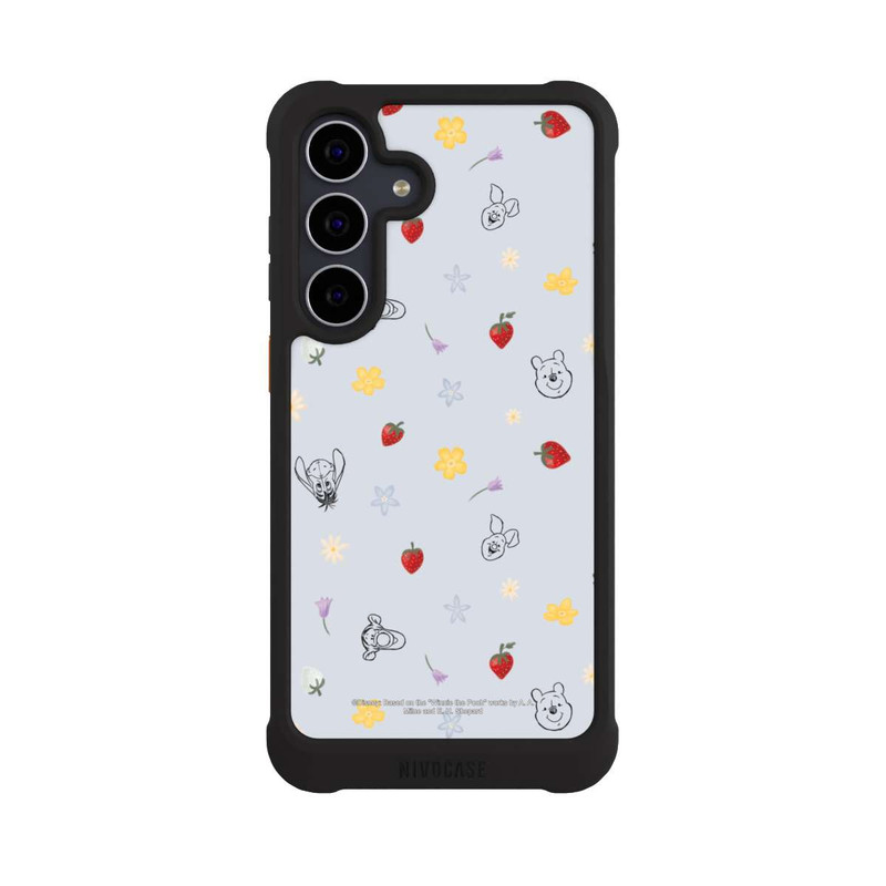 Galaxy S25 FE NIVOmax Winnie Puuh und Freunde Erdbeer Muster Blau