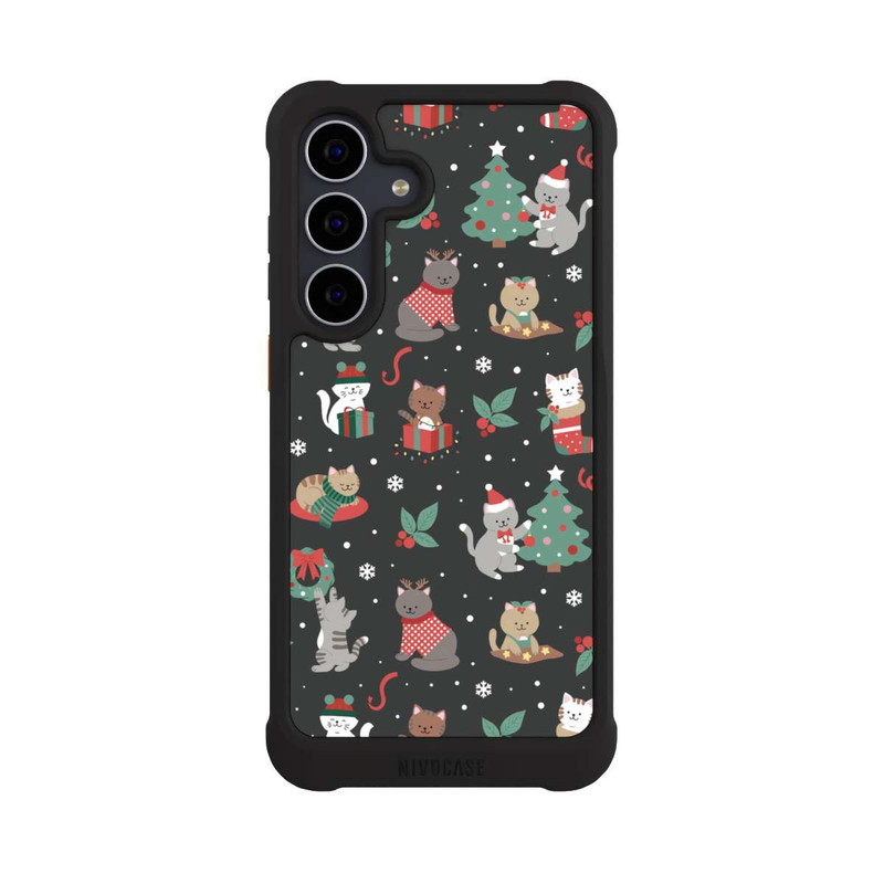 Galaxy S25 FE NIVOmax Christmas Festive Cute Holiday Kittens