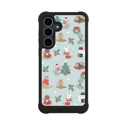 Samsung Galaxy S25 FE NIVOmax festliche Katzen im Winterwunderland