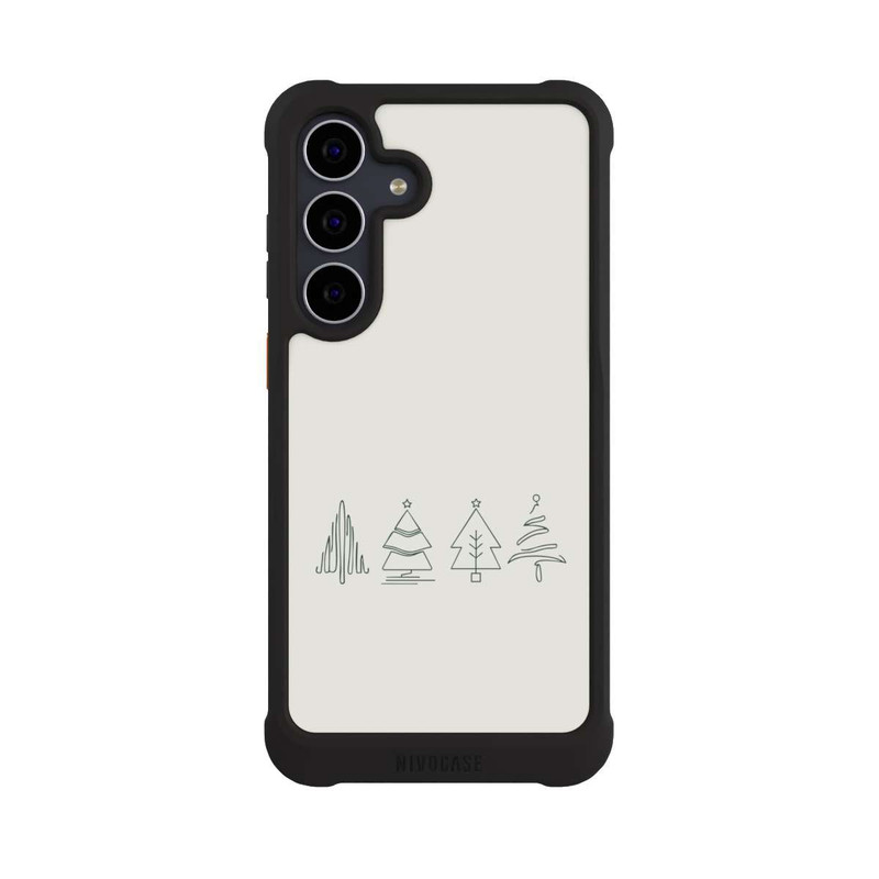 Galaxy S25 FE NIVOmax Weihnachtsbäume Line Art Minimalistisch