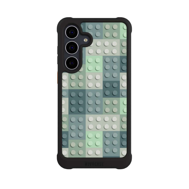 Galaxy S25 FE NIVOmax Green Blocks Pattern