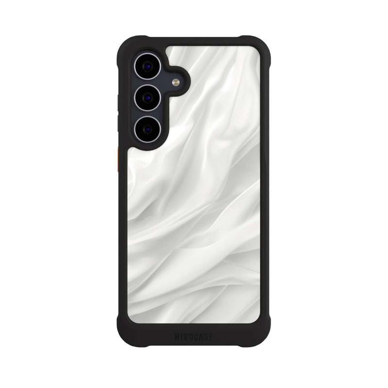 Galaxy S25 FE NIVOmax Weiße Seidenmatte Textur mit KI