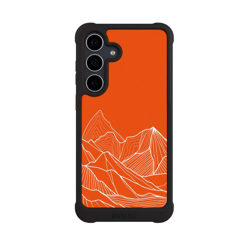 Galaxy S25 FE NIVOmax Höhenlinien Berg Orange