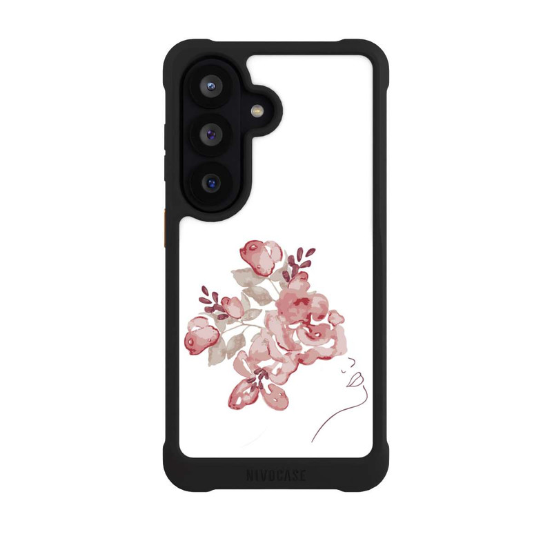 Galaxy S26 NIVOmax Line Art Fleurs de visage de femme