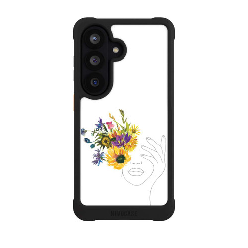 Samsung Galaxy S26 NIVOmax Line Art Frau Sonnenblumen