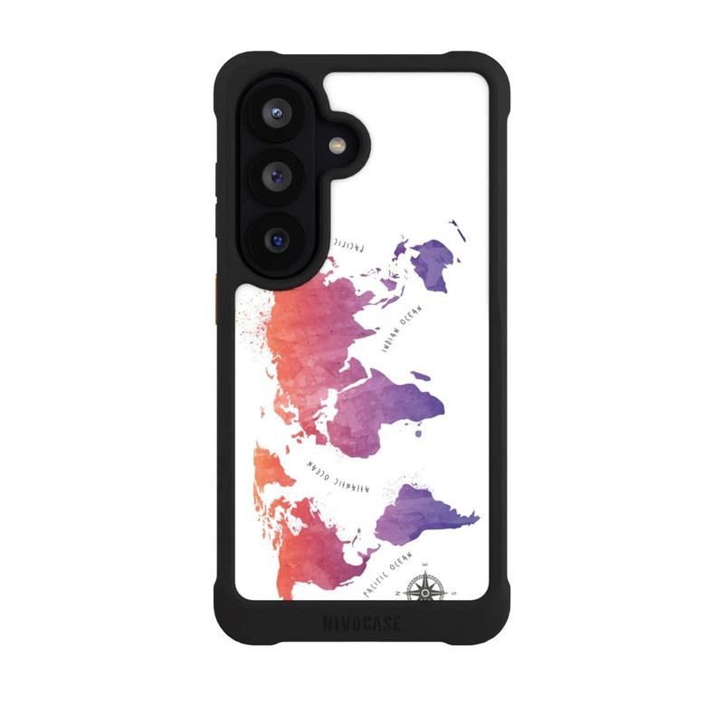 Galaxy S26 NIVOmax Worldmap (Watercolor) white
