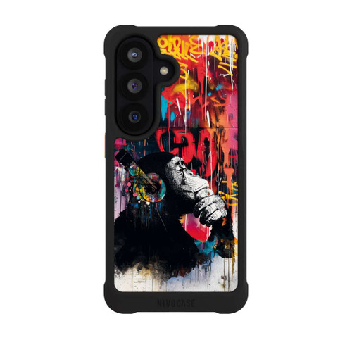 Samsung Galaxy S26 NIVOmax Affe Stereo Kopfhörer Graffiti Street Art Blau