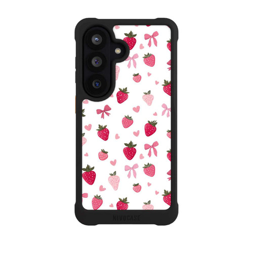 Samsung Galaxy S26 NIVOmax Erdbeer Herz Schleifen Muster Pink