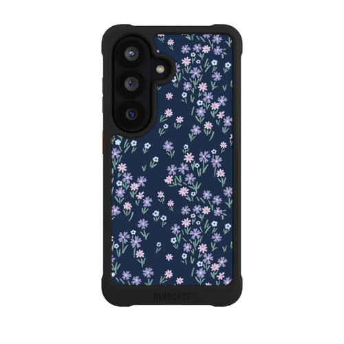 Samsung Galaxy S26 NIVOmax Dark Blue Floral Theme