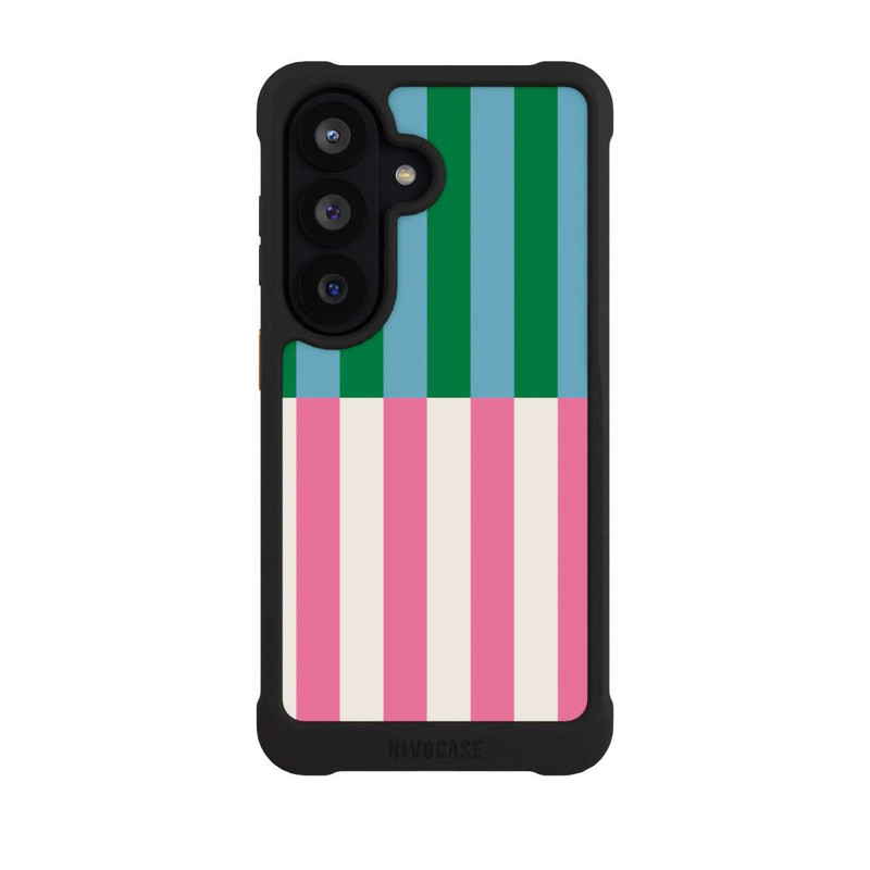 Galaxy S26 NIVOmax Motif Rayé Vert Rose