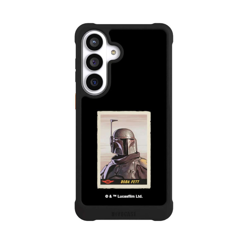Galaxy S26+ NIVOmax Boba Fett Badges Schwarzer Hintergrund