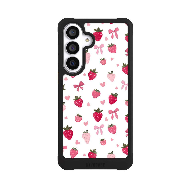 Galaxy S26+ NIVOmax Erdbeer Herz Schleifen Muster Pink