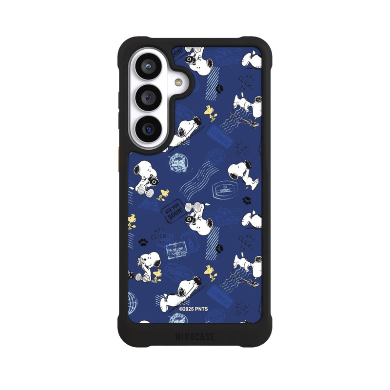 Galaxy S26+ NIVOmax Peanuts Travel Stamps Pattern Blue