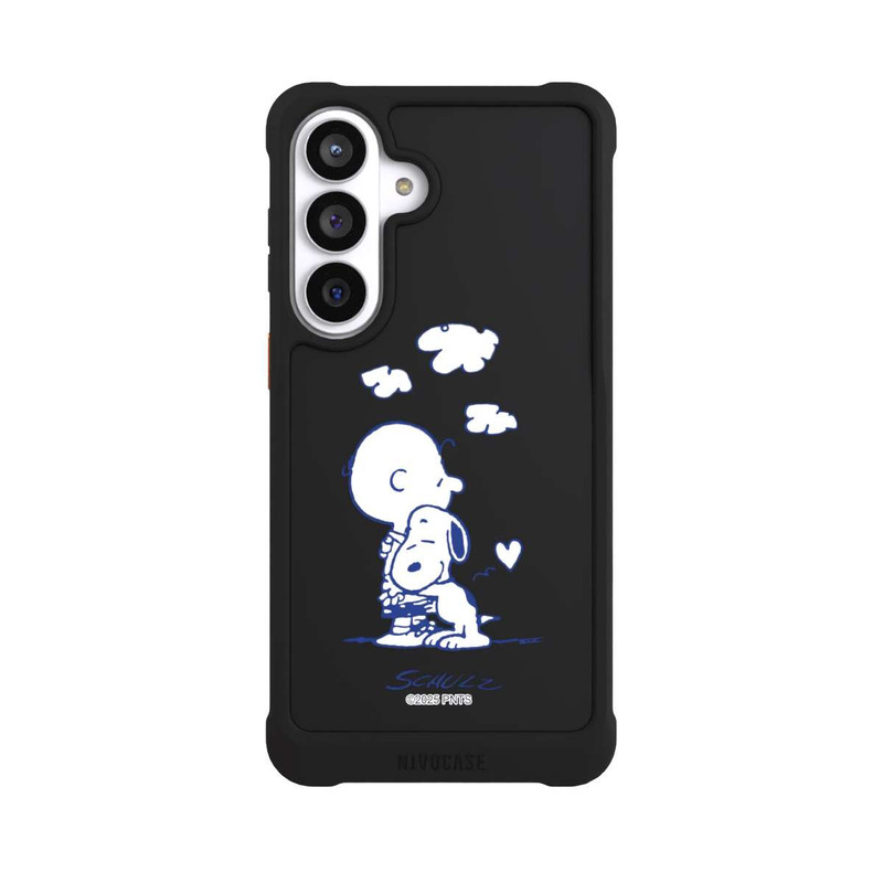 Galaxy S26+ NIVOmax Peanuts Charlie Brown Snoopy Hug Transparent