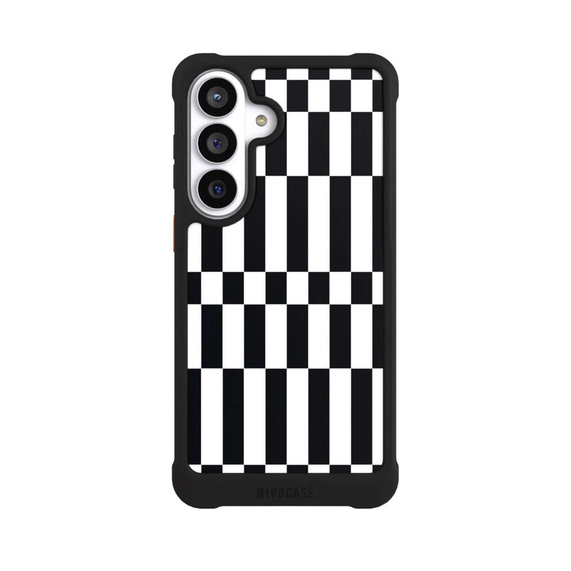 Galaxy S26+ NIVOmax Checked Abstract Bold Black and White Color Block