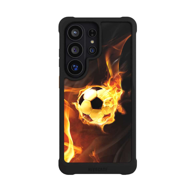 Galaxy S26 Ultra NIVOmax Fußball in Flammen