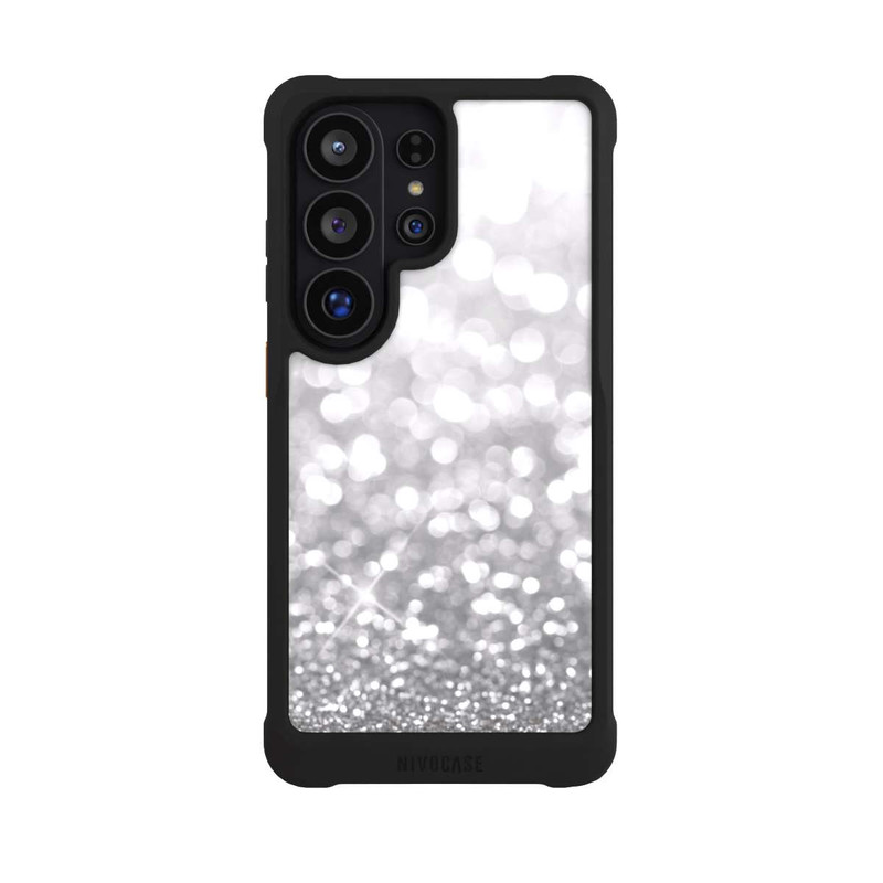 Galaxy S26 Ultra NIVOmax Pluie de Paillettes Argentées Look