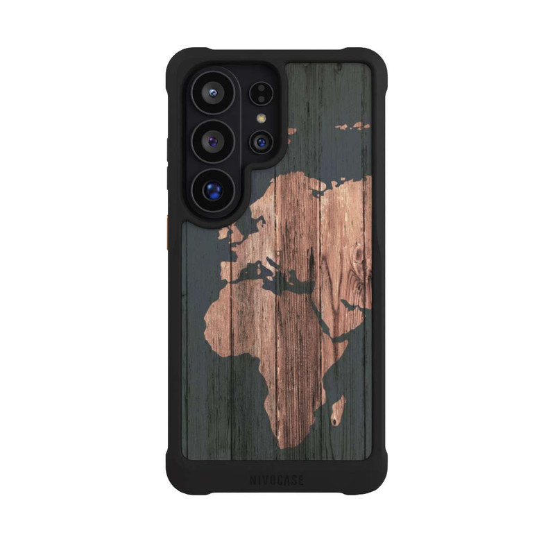 Galaxy S26 Ultra NIVOmax Wooden World Map
