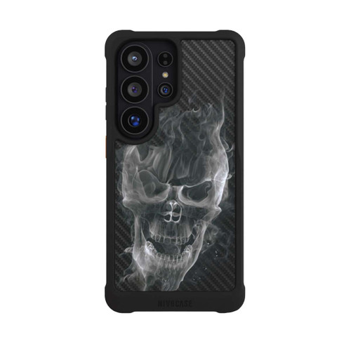 Samsung Galaxy S26 Ultra NIVOmax rauchender Totenkopf Carbon