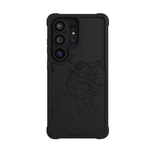 Samsung Galaxy S26 Ultra NIVOmax Polygon Weltkarte Schwarz ohne Hintergrund