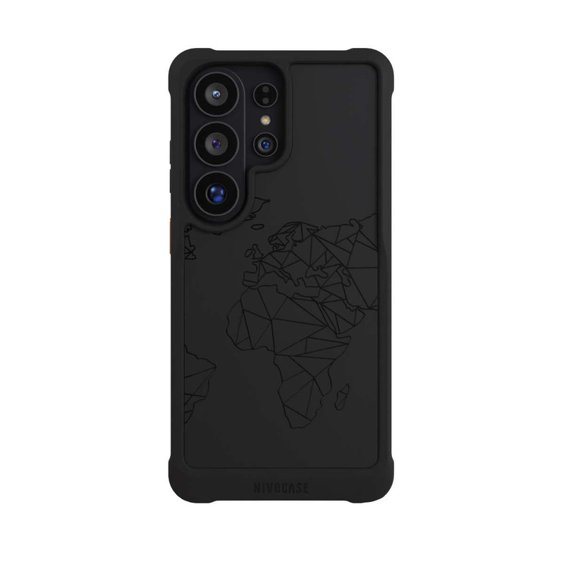 Galaxy S26 Ultra NIVOmax Carte Polygone Noir sans Fond