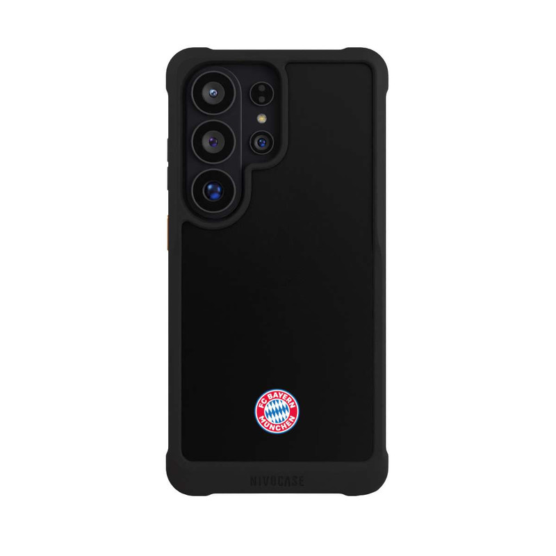 Galaxy S26 Ultra NIVOmax Logo FCB Classique Petit - Coloré sur Fond Noir