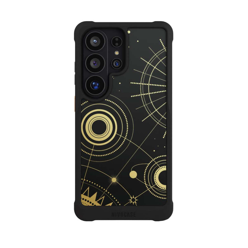 Galaxy S26 Ultra NIVOmax Le noir et l'or semblent abstraits