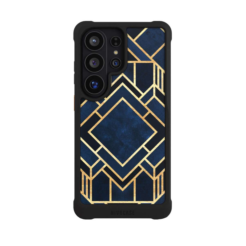Galaxy S26 Ultra NIVOmax Kunst Deko Blau Golddruck