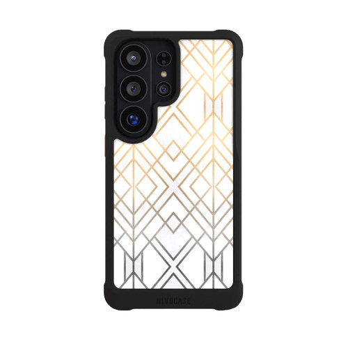 Samsung Galaxy S26 Ultra NIVOmax Gold und Grauer Geo Golddruck