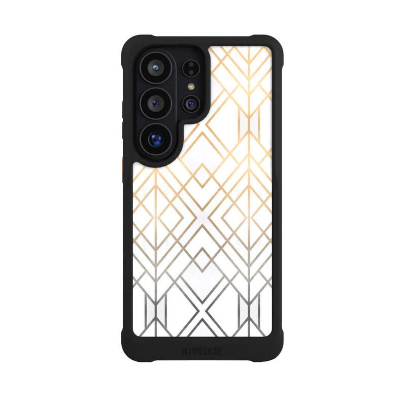 Galaxy S26 Ultra NIVOmax Gold und Grauer Geo Golddruck