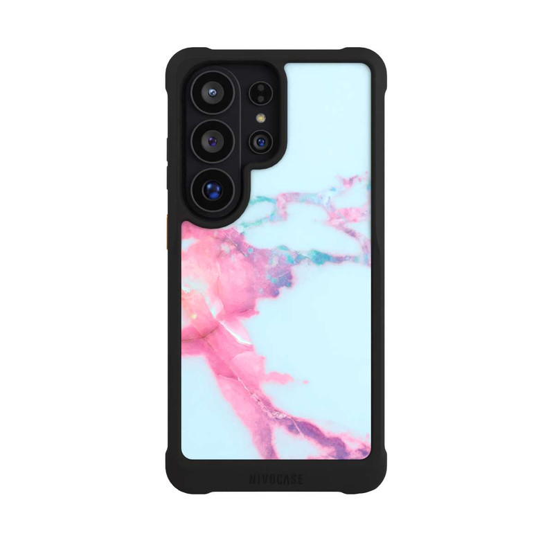 Galaxy S26 Ultra NIVOmax Light Blue Iridescent Vein Marble
