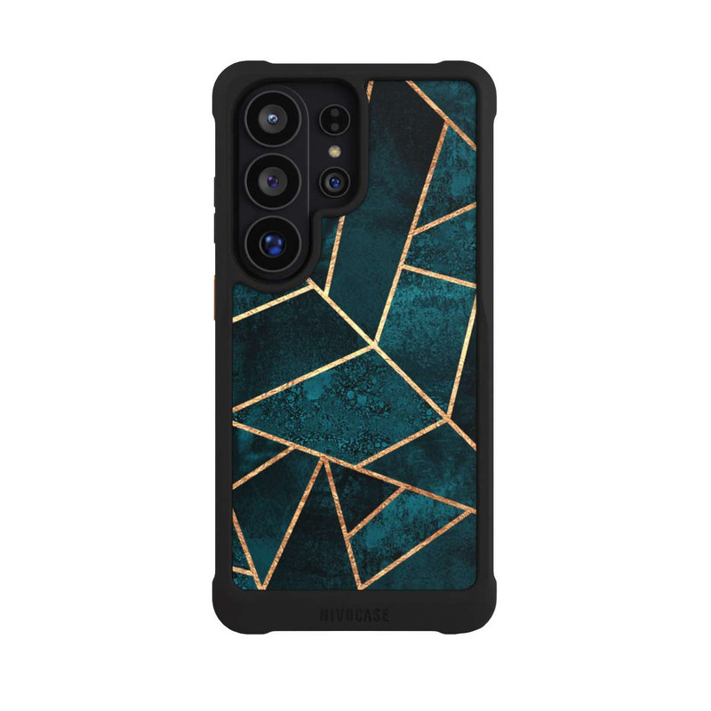 Galaxy S26 Ultra NIVOmax Tief Blaugrün Stein Gold Druck