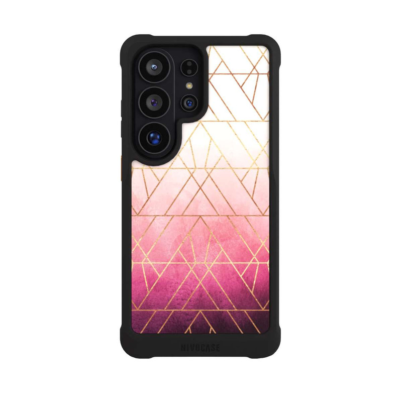 Galaxy S26 Ultra NIVOmax Pink Ombre Dreiecke Golddruck