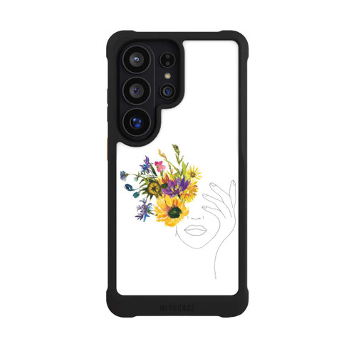 Samsung Galaxy S26 Ultra NIVOmax Line Art Frau Sonnenblumen