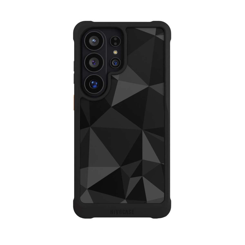 Galaxy S26 Ultra NIVOmax Polygonmuster schwarz
