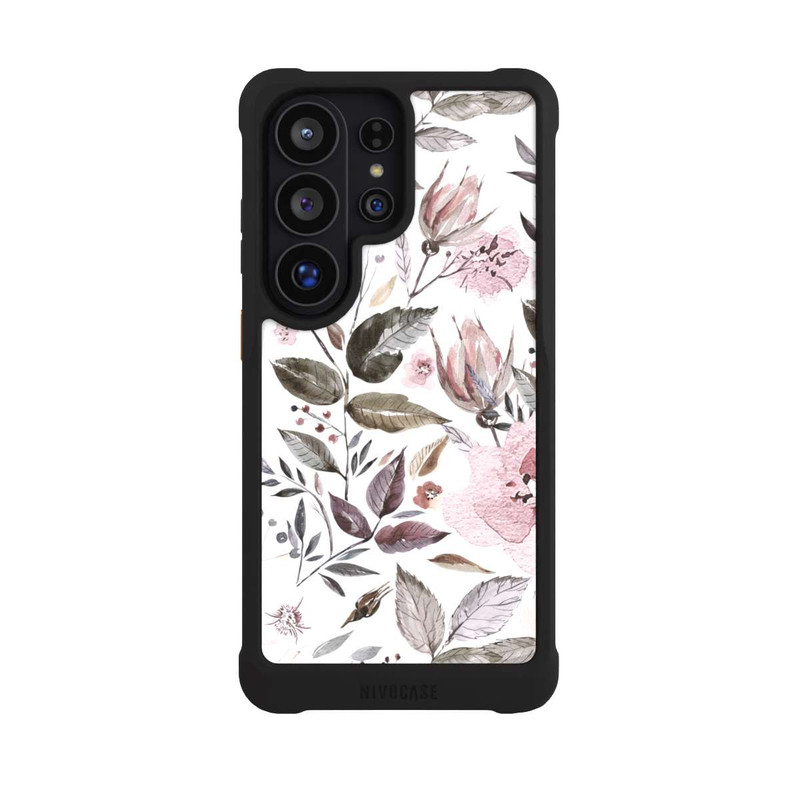 Galaxy S26 Ultra NIVOmax Aquarelle Fleurs Roses Brunes