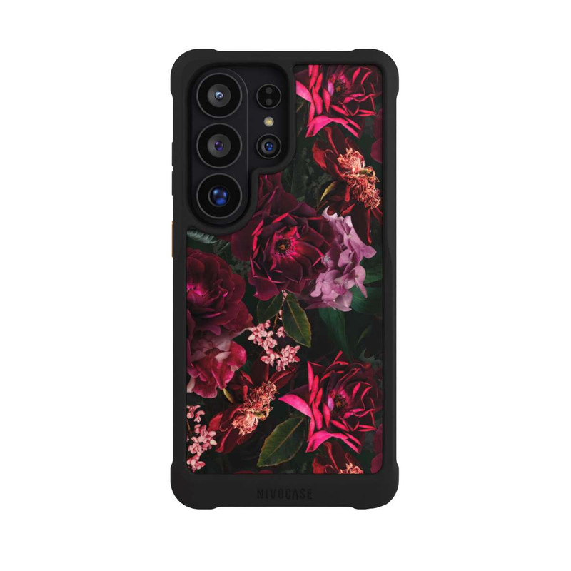 Galaxy S26 Ultra NIVOmax Fleurs rouge foncé et roses