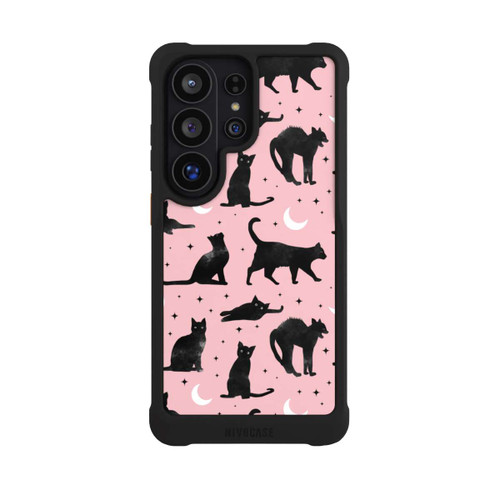 Samsung Galaxy S26 Ultra NIVOmax Katzen und Mond auf Rosa