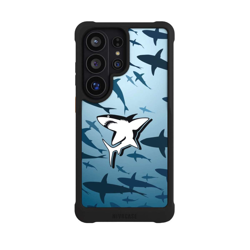 Galaxy S26 Ultra NIVOmax Haie Muster Blau
