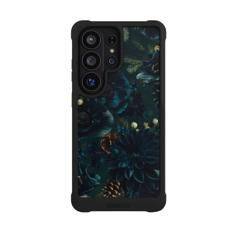 Galaxy S26 Ultra NIVOmax Motif de fleurs vert et bleu
