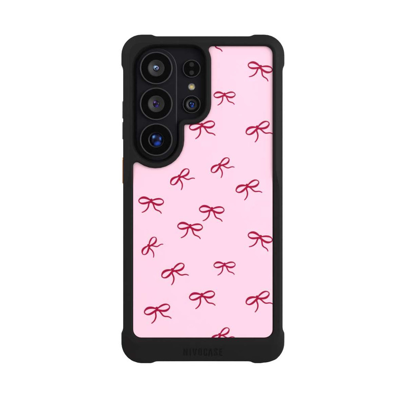 Galaxy S26 Ultra NIVOmax Schleifen Muster Rot Pink