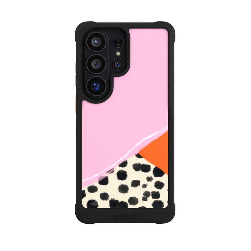 Galaxy S26 Ultra NIVOmax Pink and Orange Modern Art with Dots