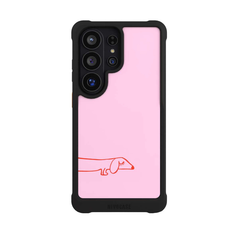 Galaxy S26 Ultra NIVOmax Dachshund Illustration Pink